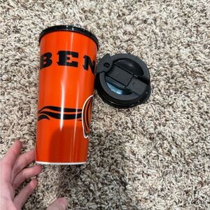 Orange Travel Tumbler with Lid bengals